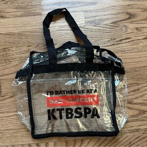 Clear BSB Tote Bag with Zipper - I'd Rather Be At A BSB Concert